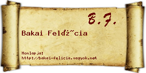 Bakai Felícia névjegykártya